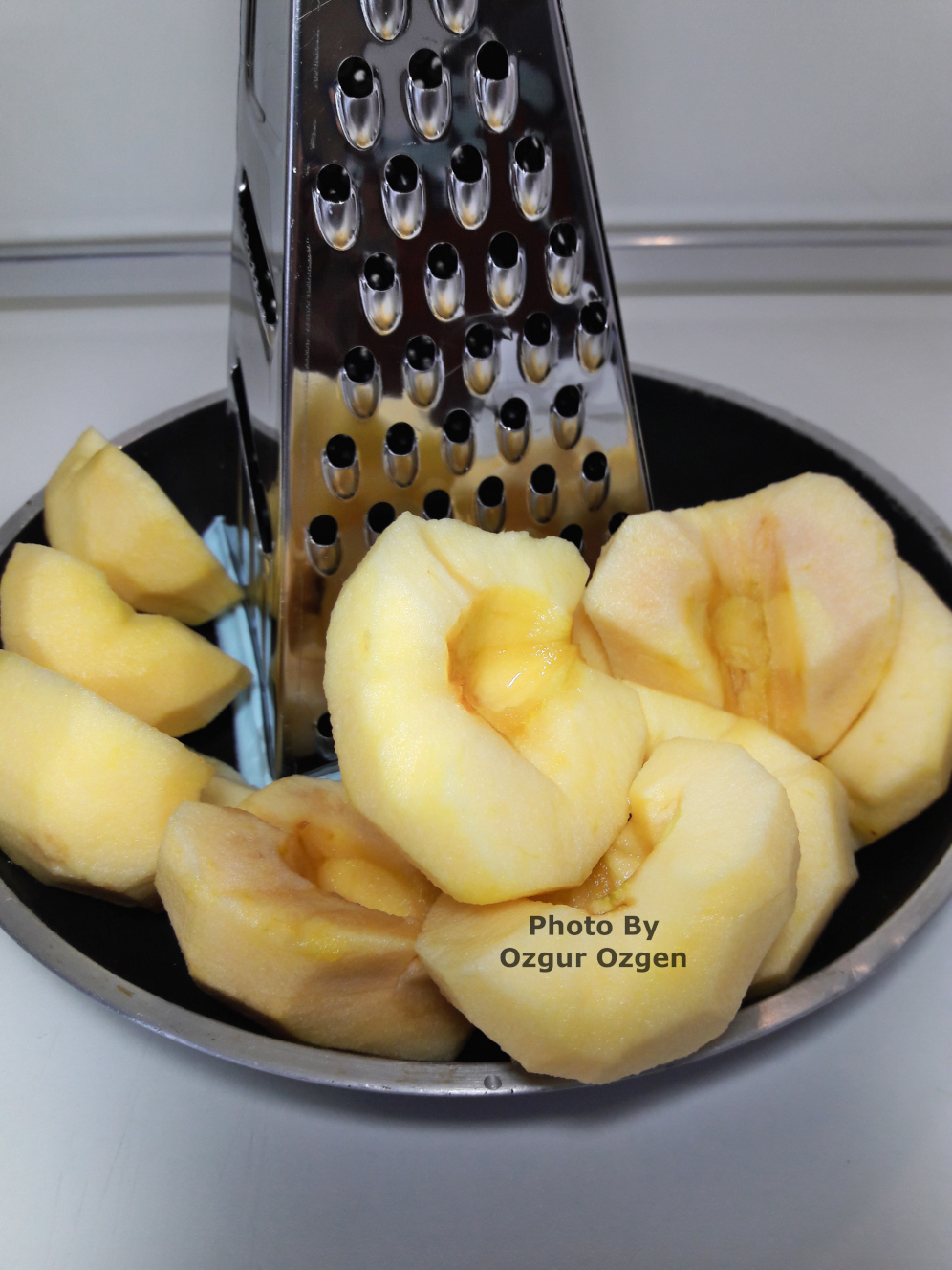 grate the apples for pie filling